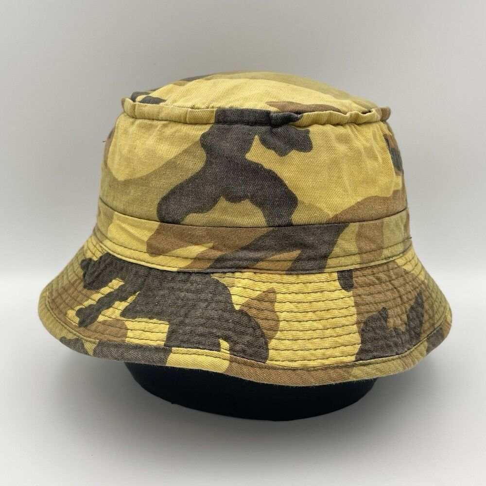 Vintage Camo Bucket Hat Cap Hunting Size Large Lightweight Boonie